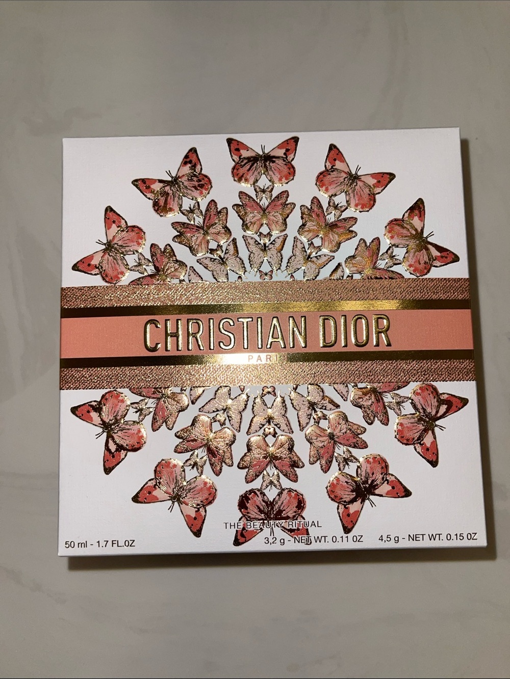 Christian Dior Butterfly Floral Pink & Gold Box